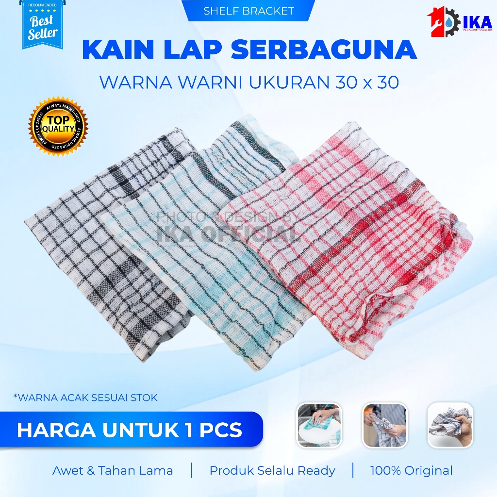 LAP KOTAK / SERBET DAPUR SERBAGUNA / KAIN LAP PIRING/ LAP TANGAN KATUN / kain serbet Lap Tangan