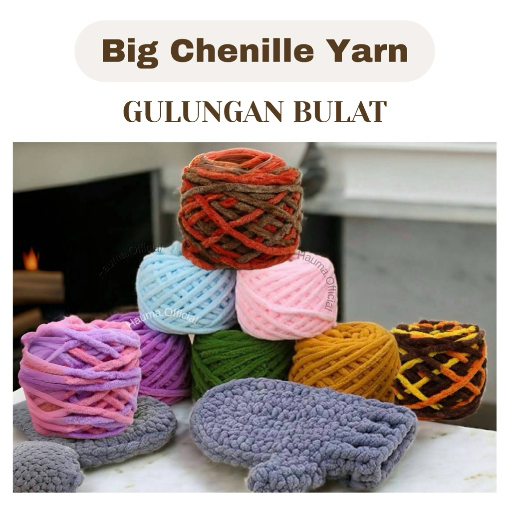 Big Chenille Acrylic Benang Rajut Sembur 100g Benang Rajut Bulky