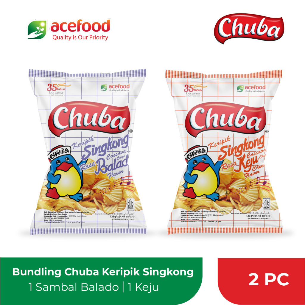 

Chuba Keripik Singkong Pasti Seru 125 Gr - 2 Rasa isi 2 - Sambal Balado & Keju