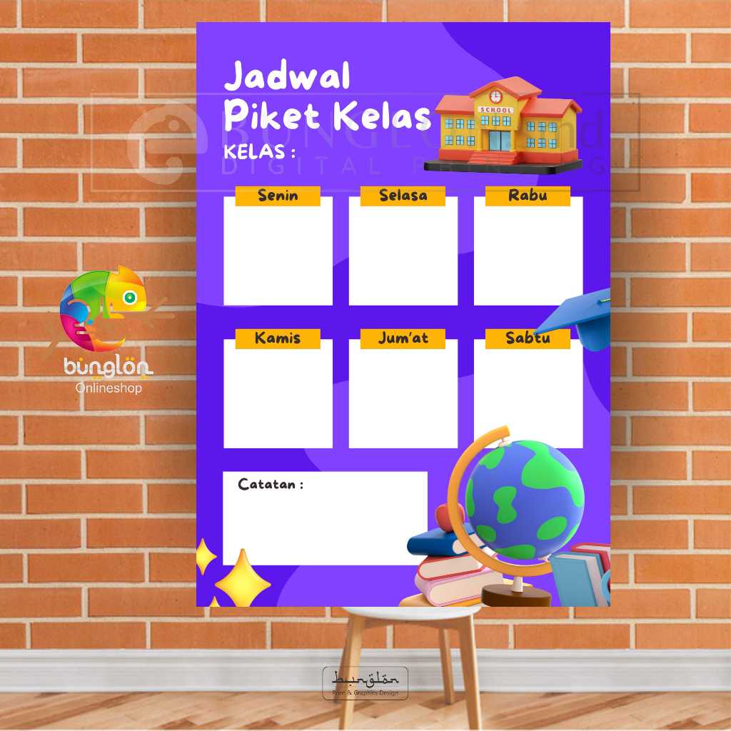 

Poster Jadwal Piket Kelas Model Ungu