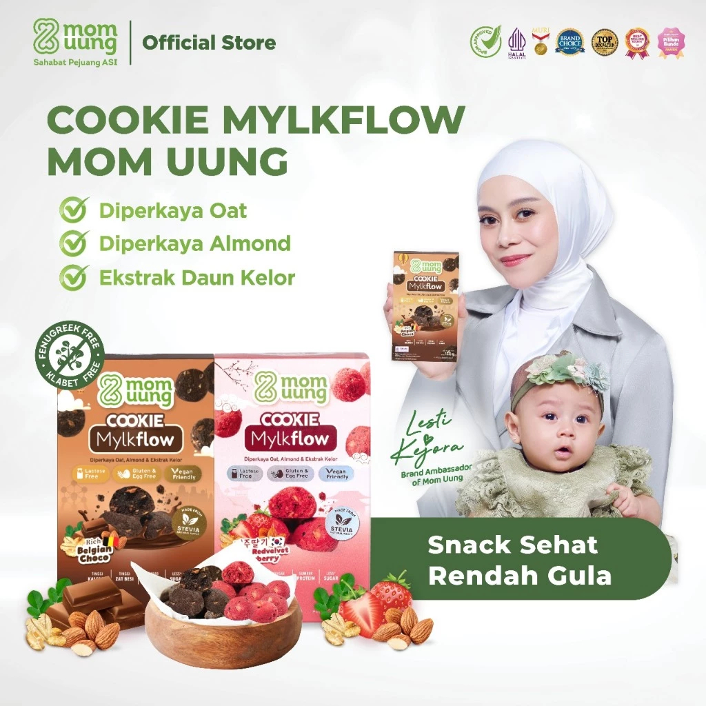 Mom Uung Cookies Mylkflow - Snack Sehat Pelancar ASI Halal BPOM MOM UUNG