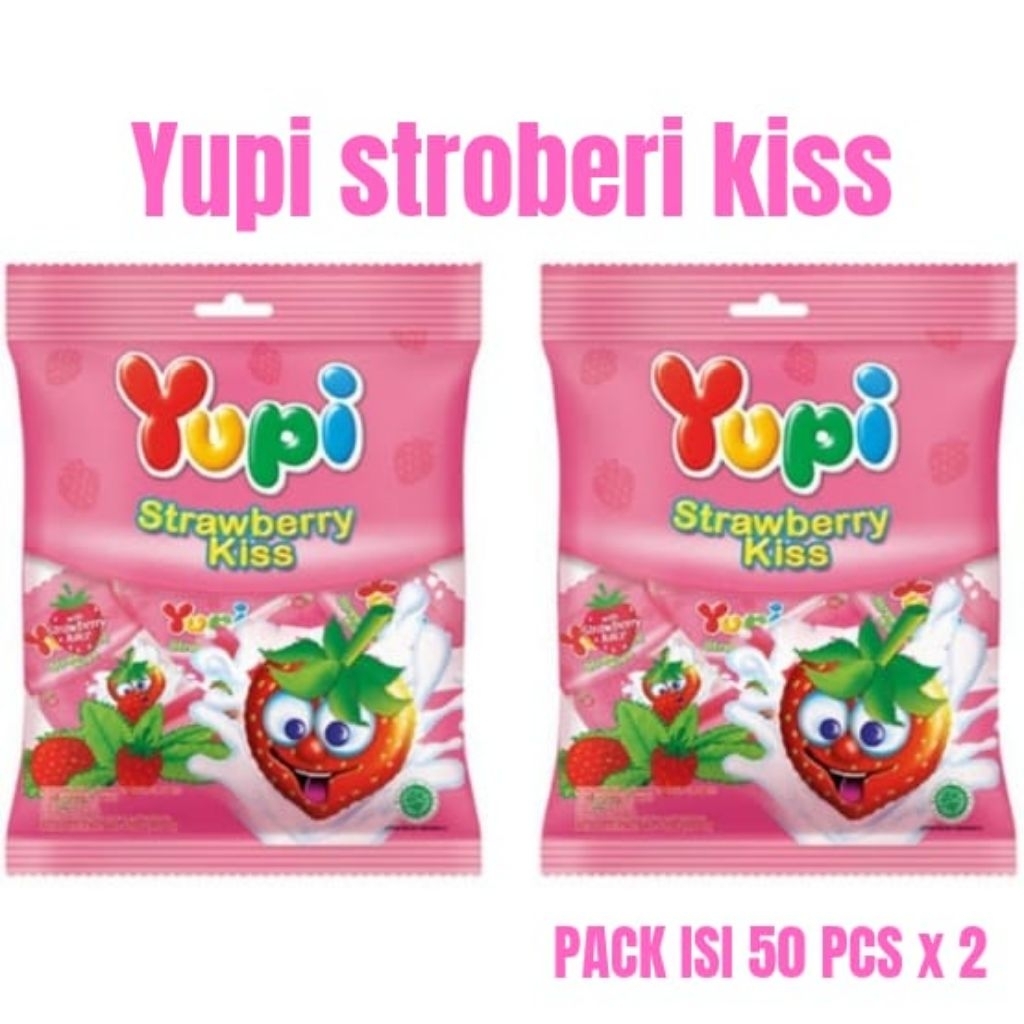 

YUPI Permen Strawberry Kiss 50pcs x 2 pack