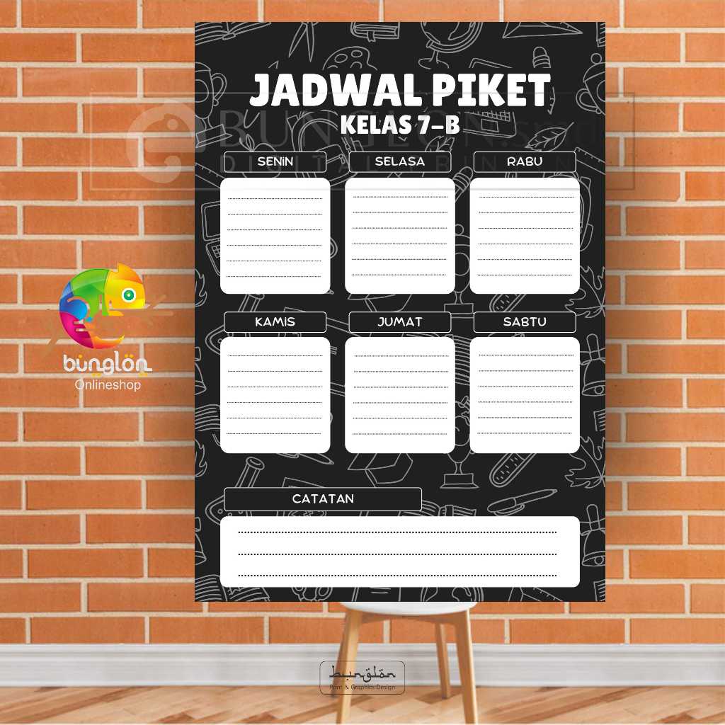 

Poster Jadwal Piket Kelas Model Hitam Putih