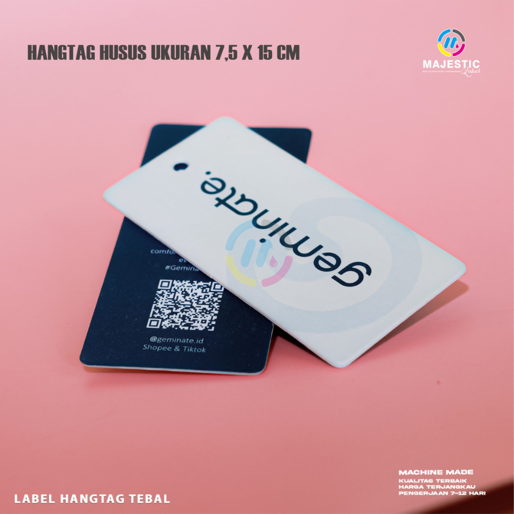 

Hangtag tebal 700 grm/ukuran 7.5X15 cm/ hangtag/ tag hangtag custom