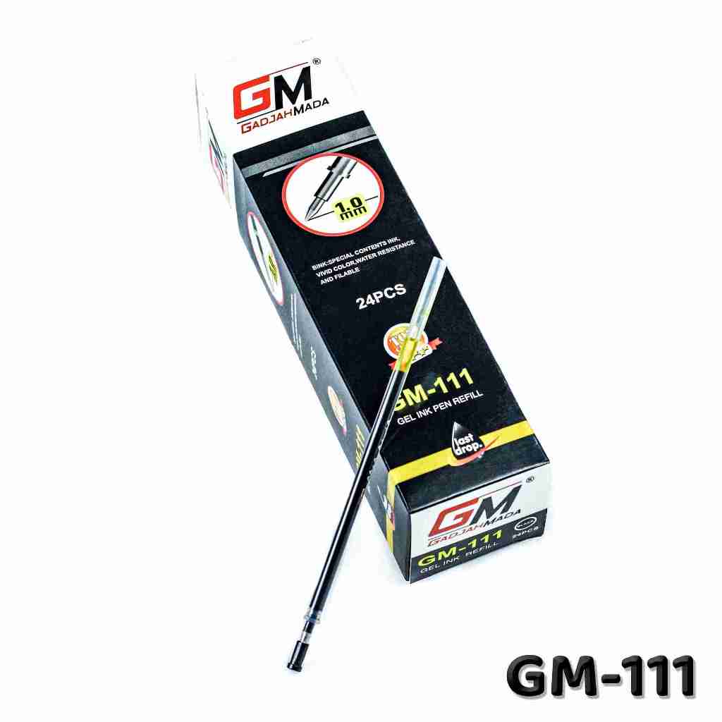 

Gel Ink Pen Refill 1.0 mm 1 Box isi 24pcs warna Hitam GM-111
