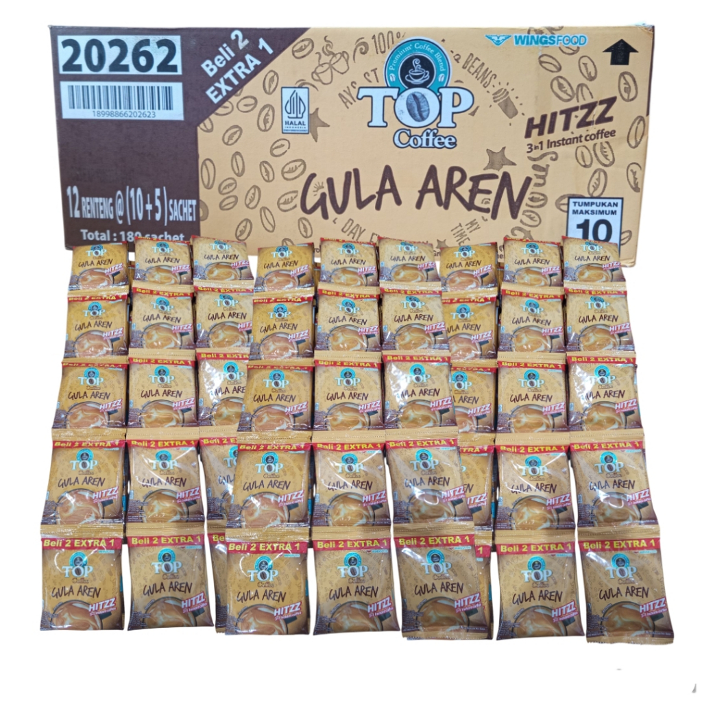 

TOP coffe Gula Aren 22g Hitzz 2in1 Instant Pkt 10 Rtg 150 Sachet