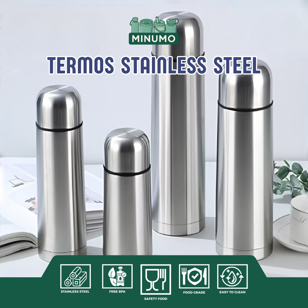 Minumo - Termos Stainless Steel Free Tas Thermos Air Panas Dingin 350/500/750/1000ML Tahan Lama