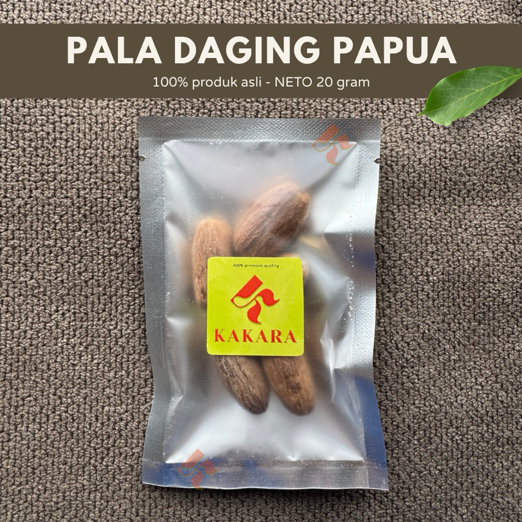 

KAKARA - Pala Kupas / Pala Daging / Pala Papua / Nutmeg 20 gram bumbu dapur bumbu masak kemasan kecil kemasan sachet