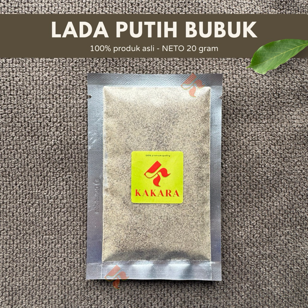 

KAKARA - Lada Putih Bubuk / Ground White Pepper 20 gram bumbu dapur bumbu masak kemasan kecil kemasan sachet