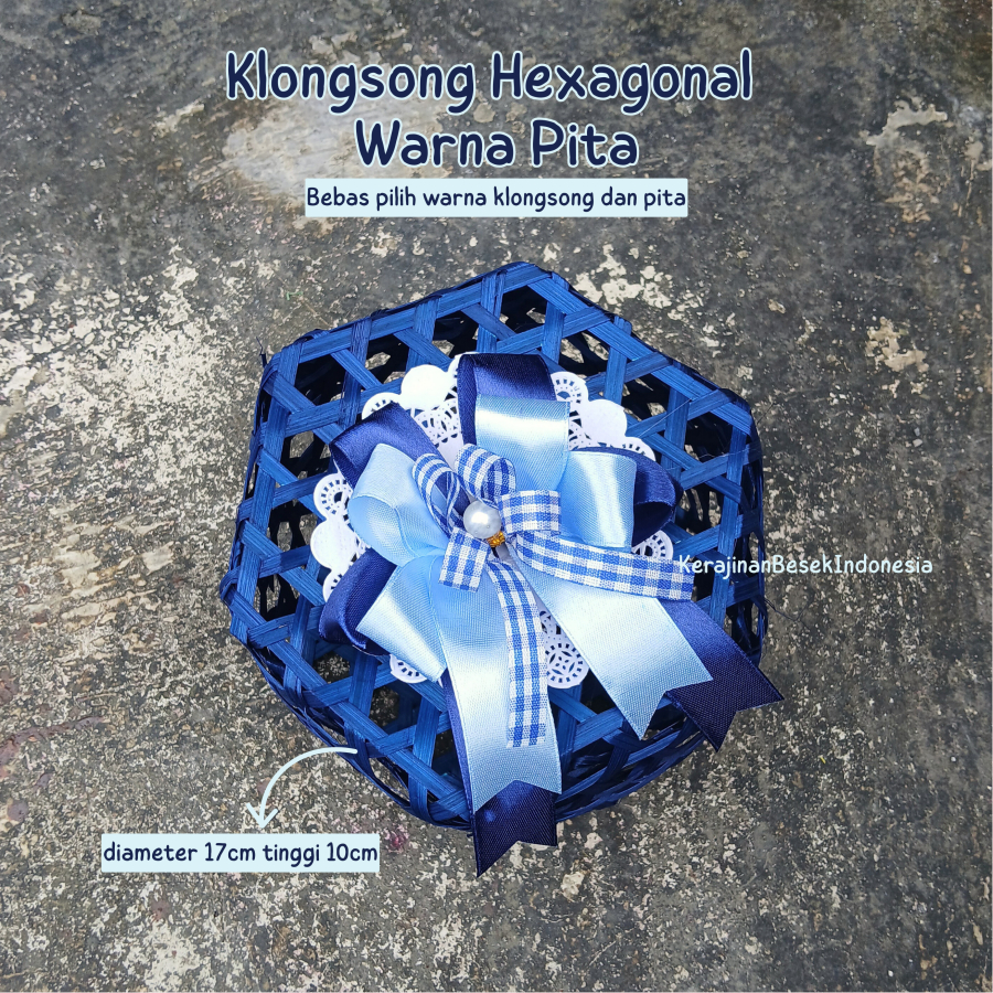 

KLONGSONG HEXAGONAL KECIL & JUMBO ANEKA WARNA PITA box hampers bambu parsel anyam toples kue unik