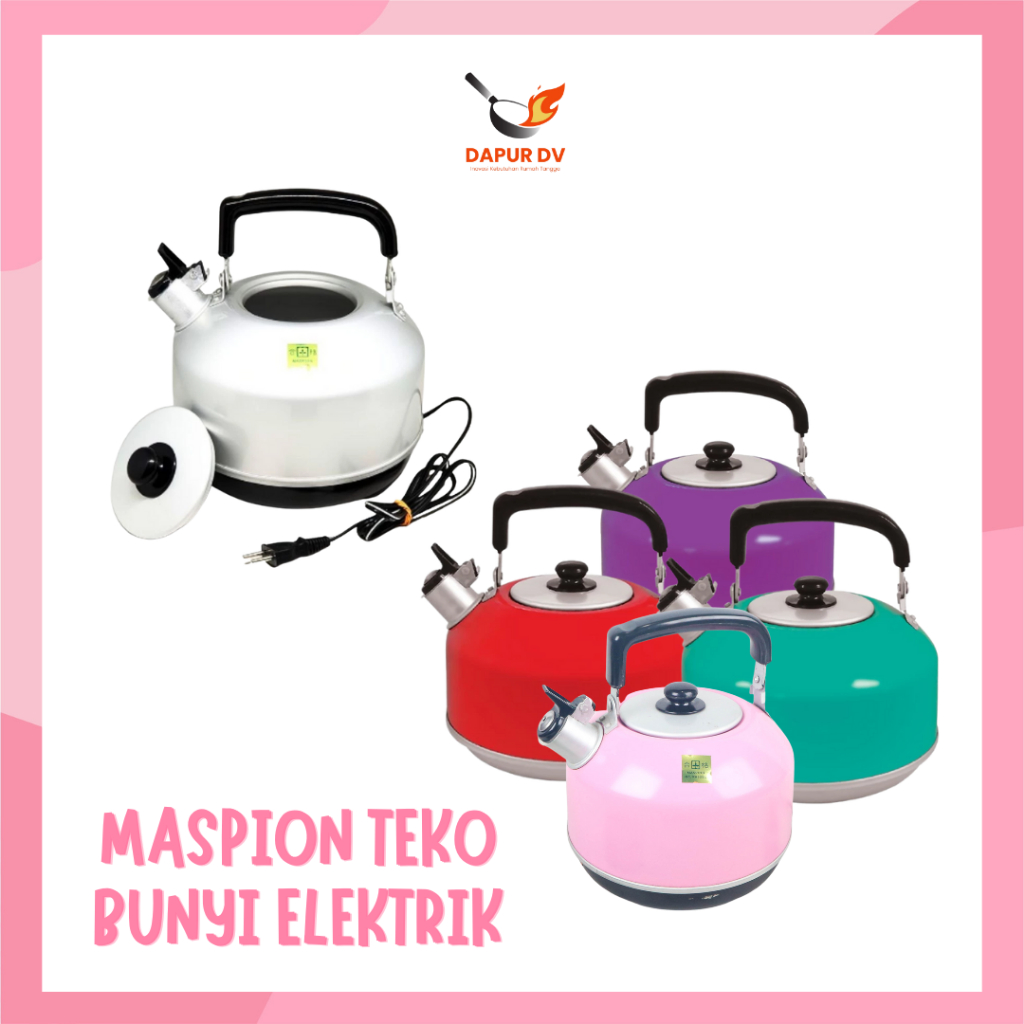 Maspion Teko Bunyi National Elektrik 2L 3L Aluminium Ceret Listrik Pemanas Air WARNA RANDOM - DV