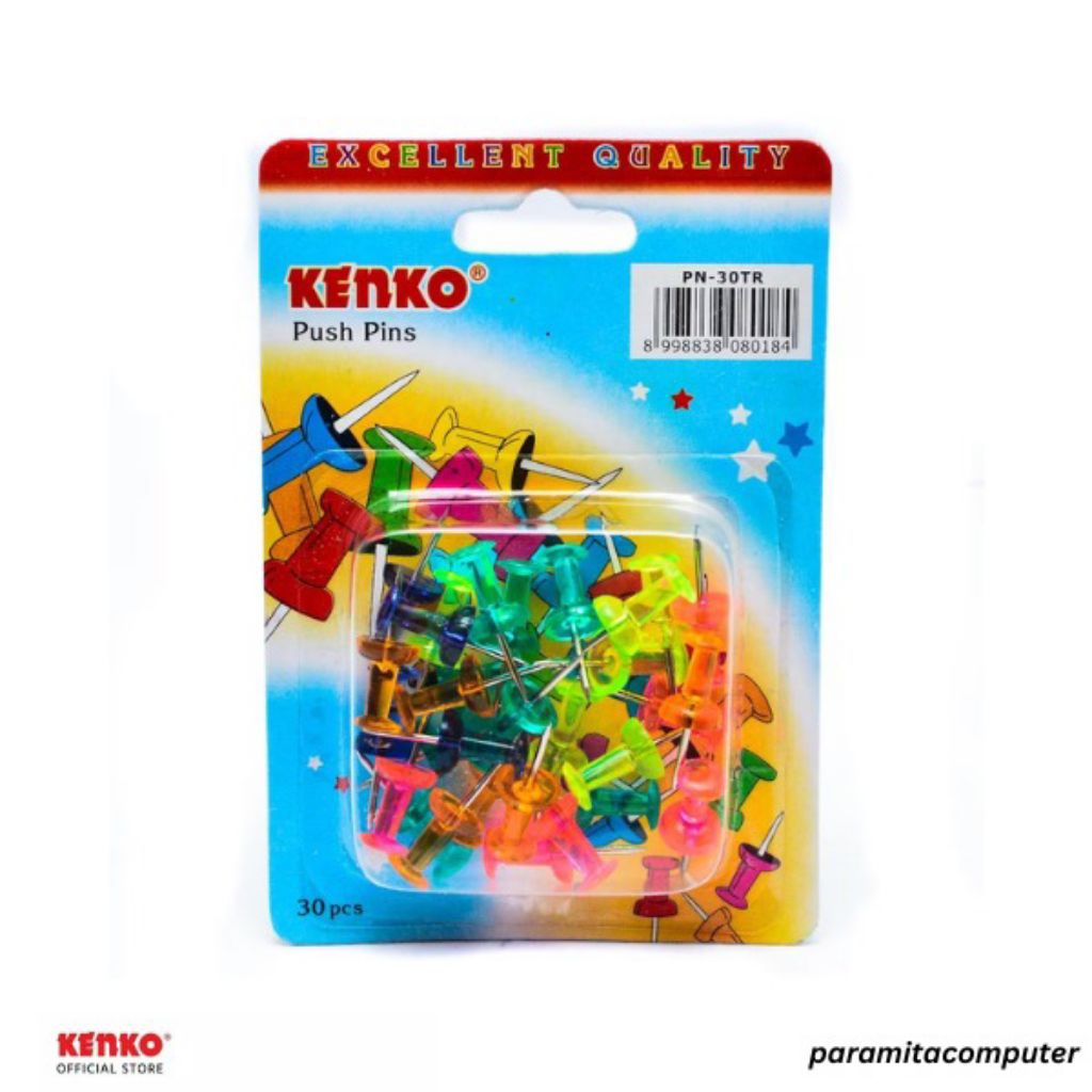 

Push Pins Kenko PN-30 PN-30TR / Paku Pin Warna Paku Payung Mading