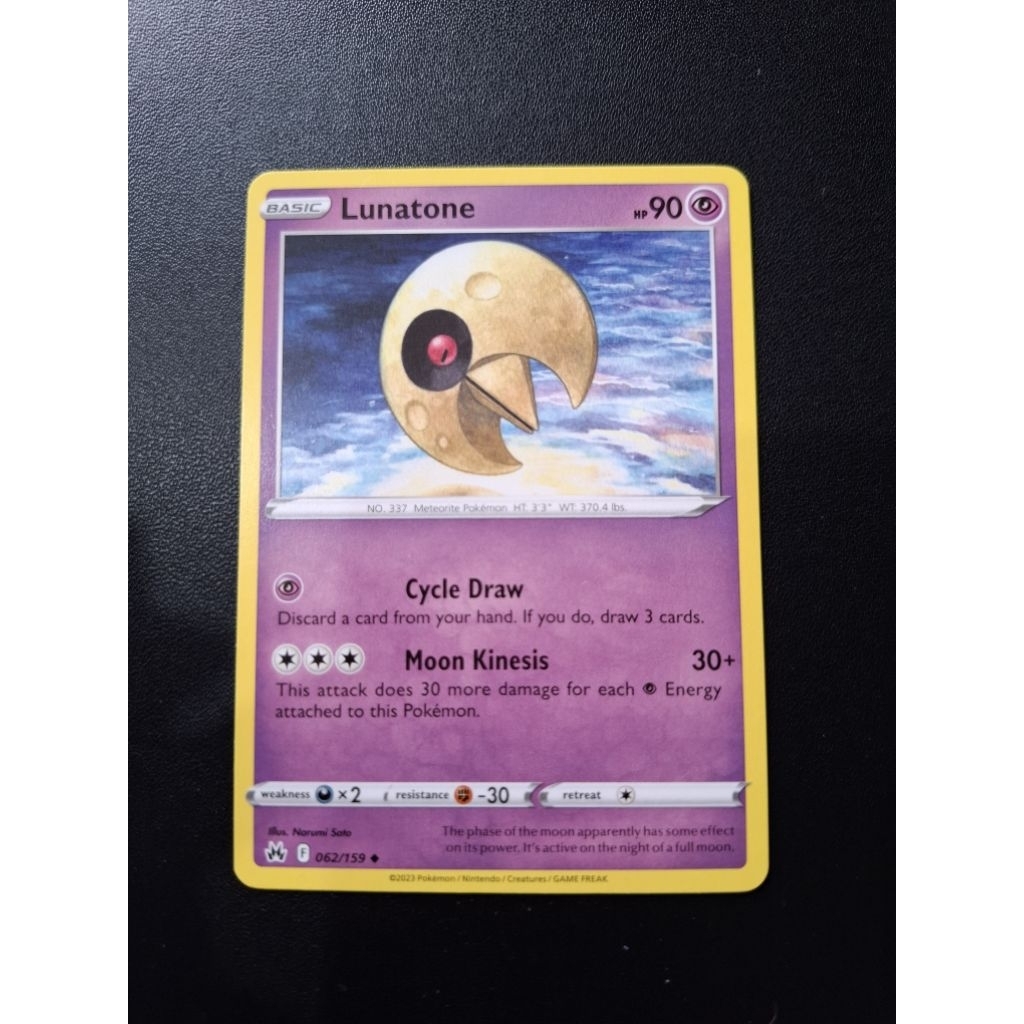 kartu pokemon original common Lunatone 062/159
