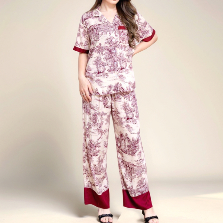 [Best Seller] Setelan Piyama Wanita Lengan Pendek Satin Baju Tidur Wanita Korea Style Loose & Elegan