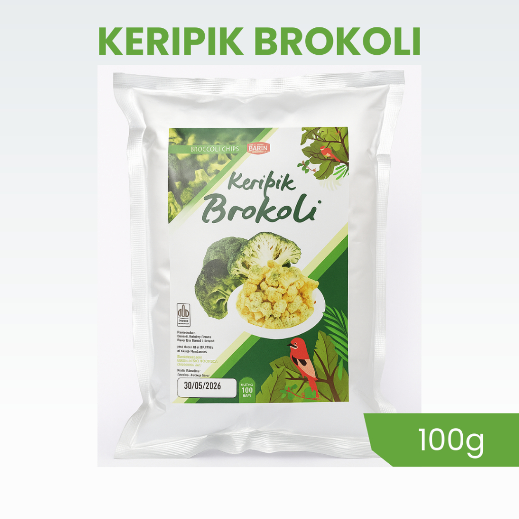 

BARIN Keripik Brokoli Malang 100g Cemilan Sayur Kering Sehat Diet Renyah Gurih Broccoli Chips Crispy