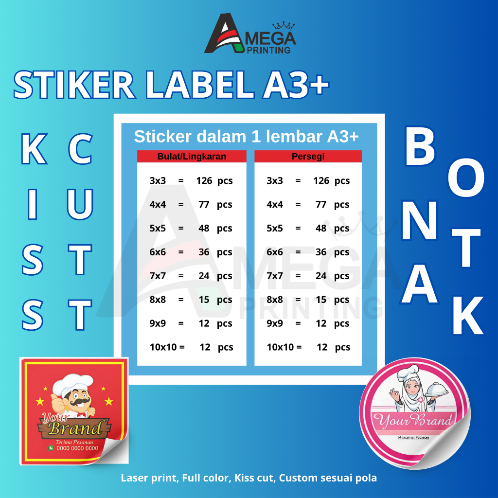 

Label Makanan / Cetak Stiker Bulat Custom / Sticker Label Logo Makanan / Label Kemasan
