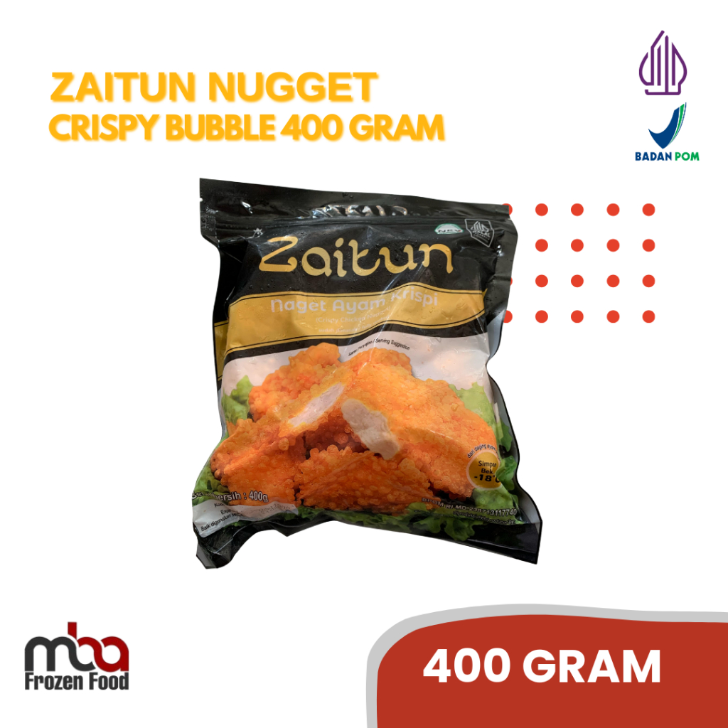 ZAITUN Crispy Chicken Nugget 400 Gram /Nugget /AyamTepung /Frozenfood /Nugget Ayam /Makanan Siap Saj