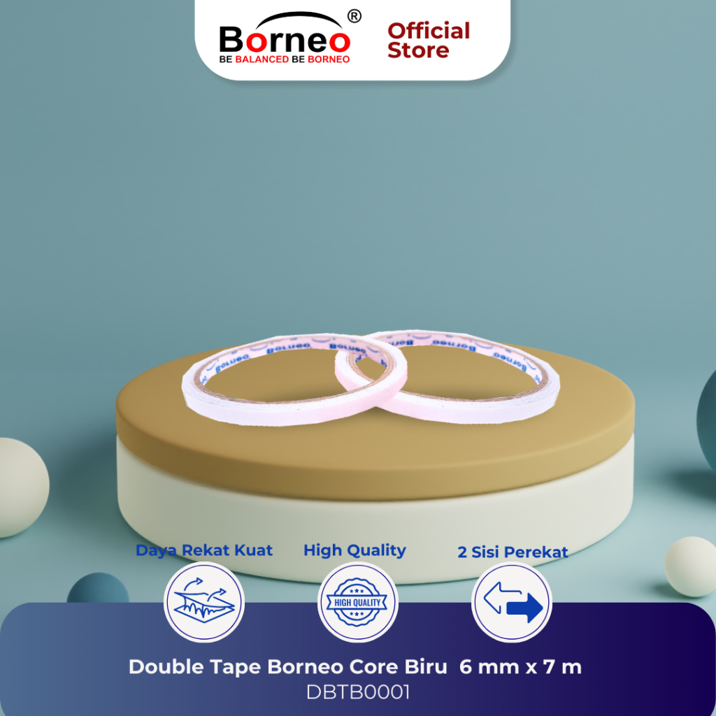 

48 ROLL - Borneo Double Tape CB 6mm x 7m