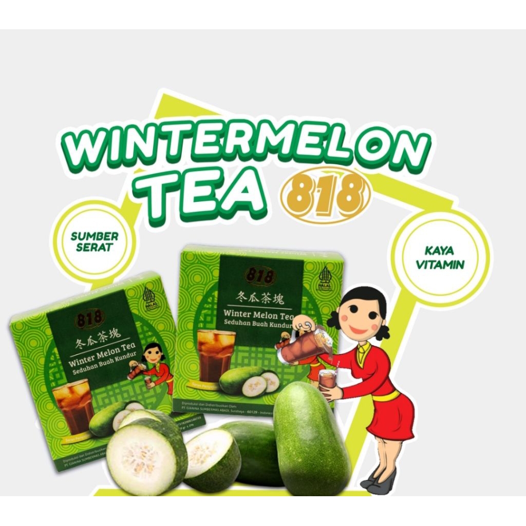 

818 winter melon tea gram / teh kundur / teh buah labu / tang kua tea untuk panas dalam label halal
