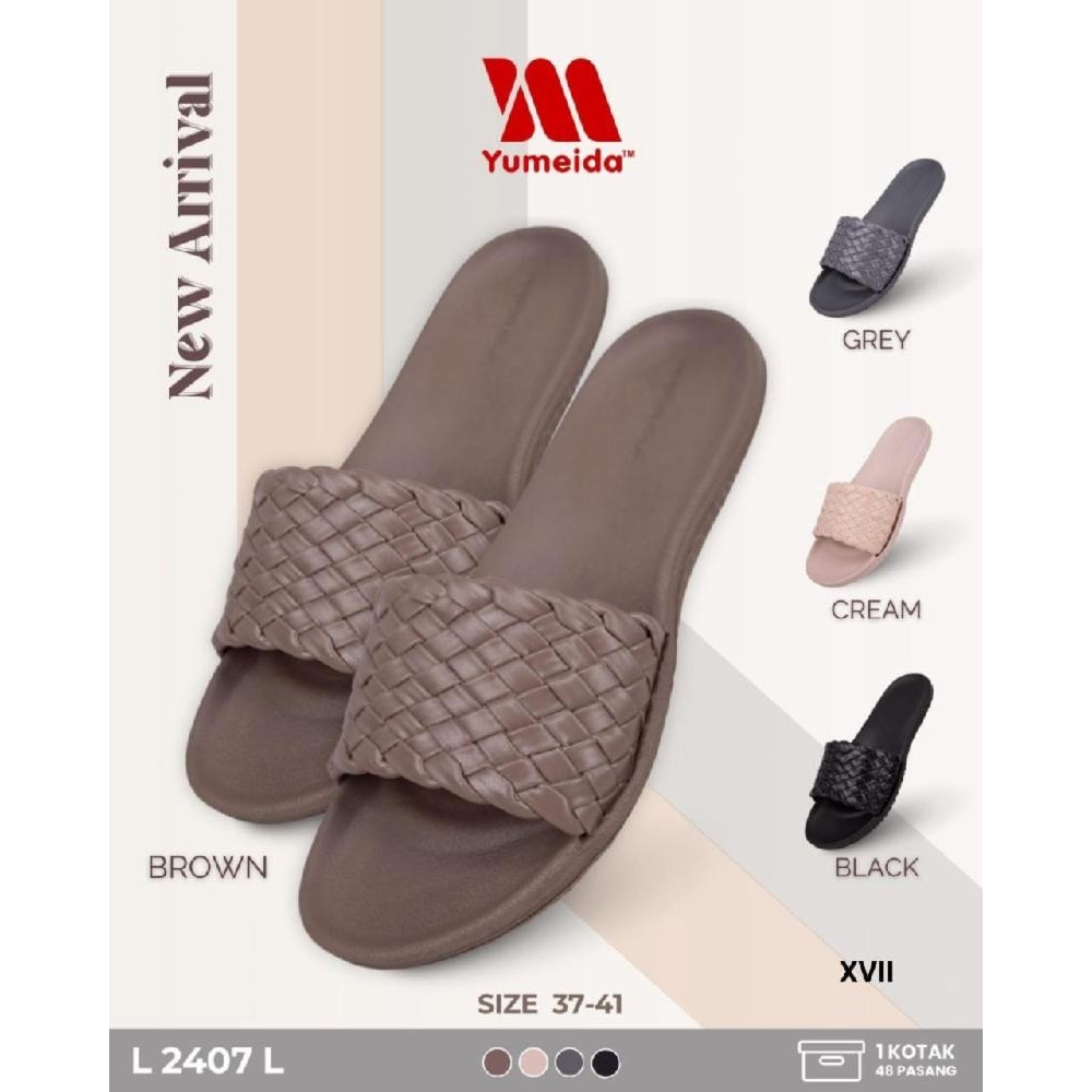 Sandal Slop Wanita/Yumeida 2407 Ukuran 37-41 / Sandal Yumeida Wanita