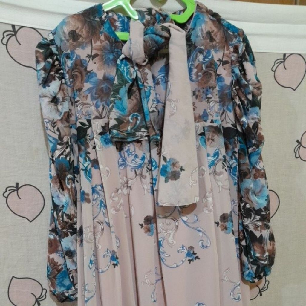 Gamis ceruty set jilbab segi empat