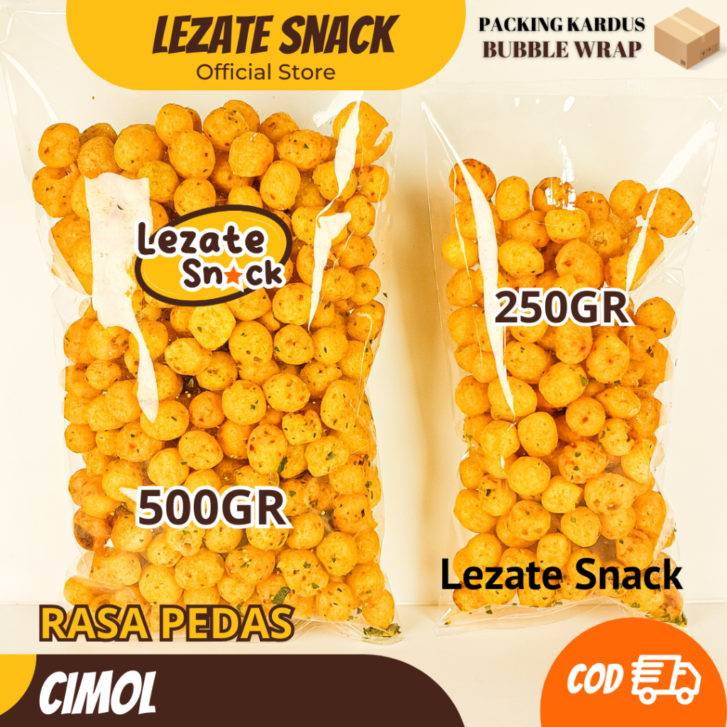 

Cimol Kering Pedas 500GR Murah Gurih Kiloan Renyah / Cimol Pedas Daun Jeruk Bandung Kripik Cimol Kiloan Lezate Snack