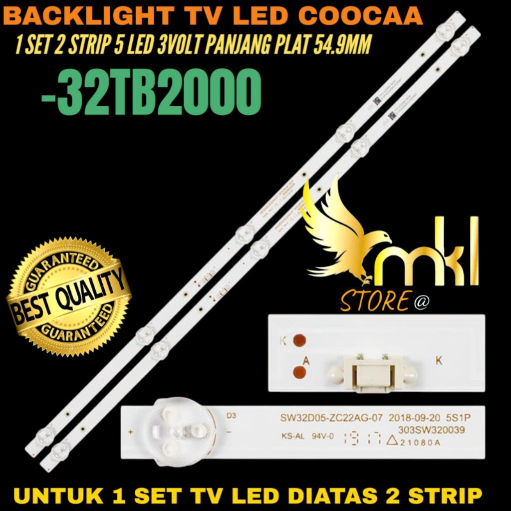 BACKLIGHT TV LED COOCAA 32 INCH 32TB2000