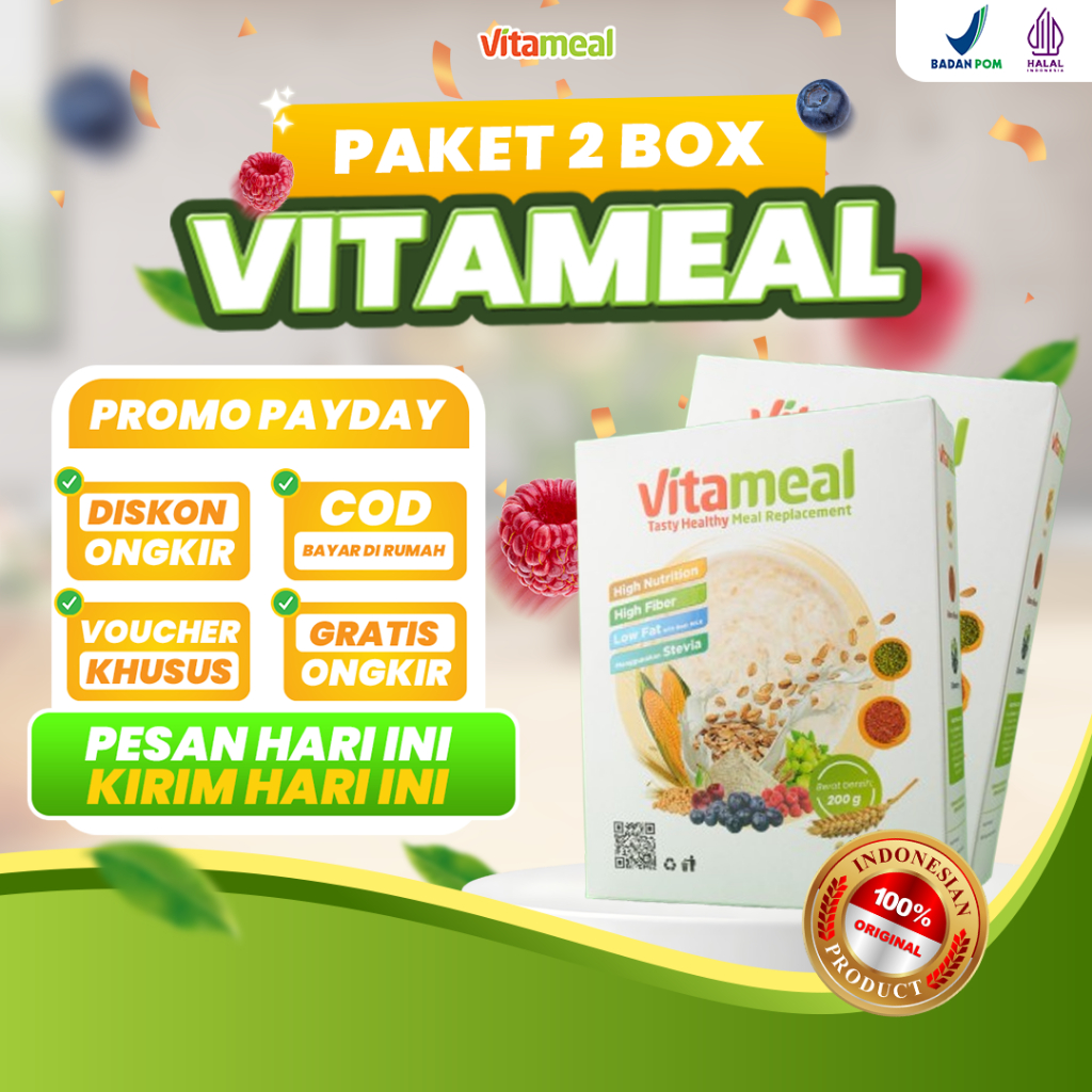 

Vitameal 2 Box – Sereal Sehat Turunkan Gula Darah & Kendalikan Diabetes