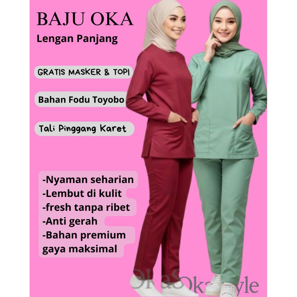 Seragam Baju Perawat Baju Medis Lengan Panjang Dokter SCRUB