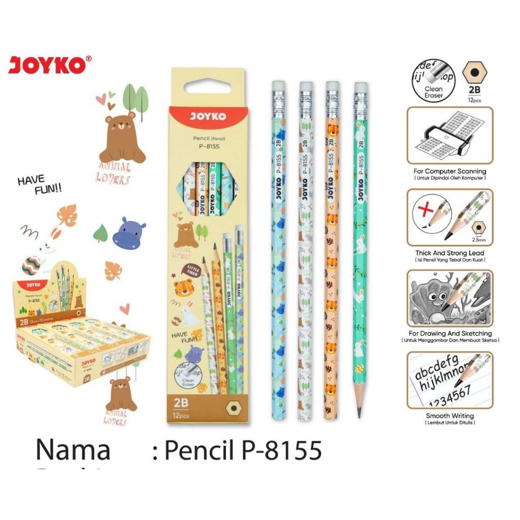 

Pensil serut kayu Joyko 2B P-8155 (1pcs)