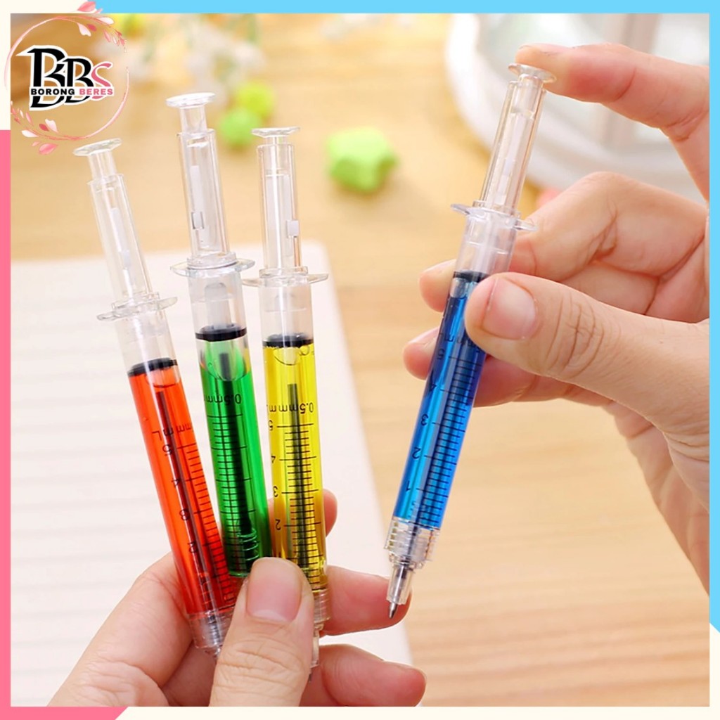 

BORES Pulpen Suntikan Korean Syringe Ballpoint Pen Souvenir Aesthetic Fancy Pena Alat Tulis Anak Sekolah