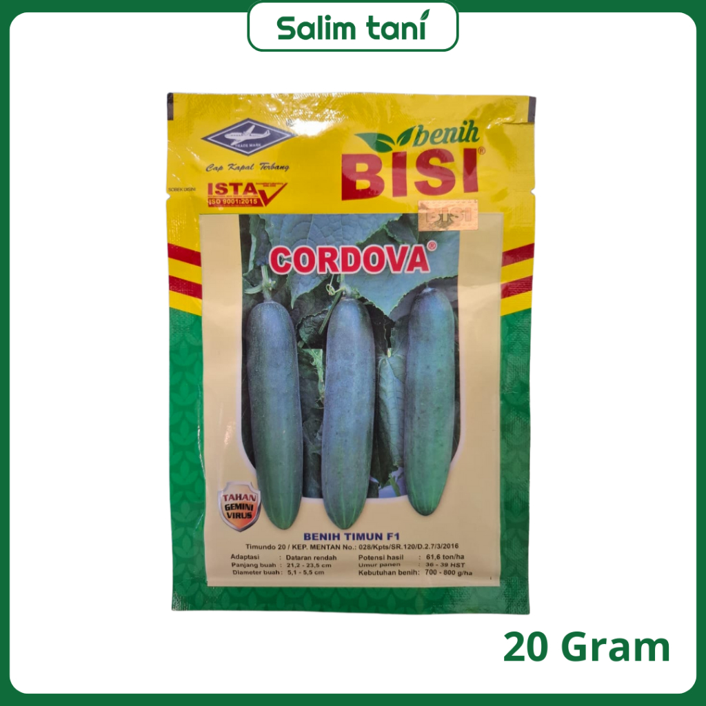 Benih Timun CORDOVA 20 Gram - Mentimun Hibrida