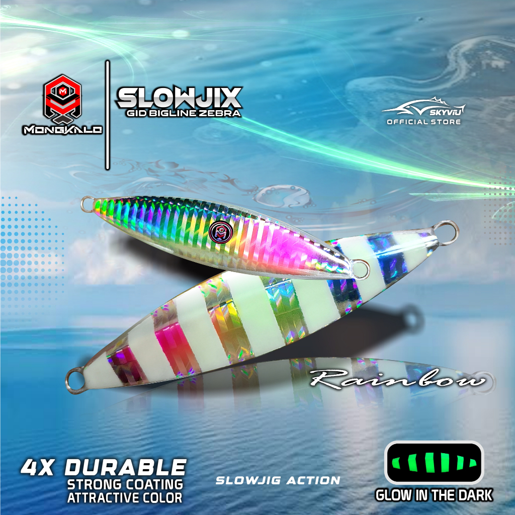 Mongkalo Slowjix Garis-Besar GID-Zebra noMotif Fluorescent 40 Rainbow