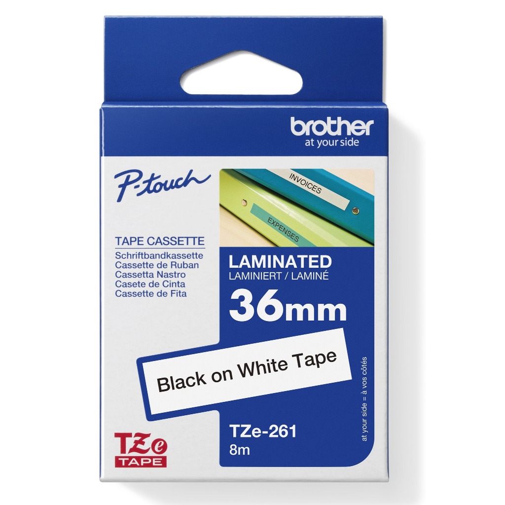 Brother Label Tape TZE-261 36MM Black On White / TZe 261
