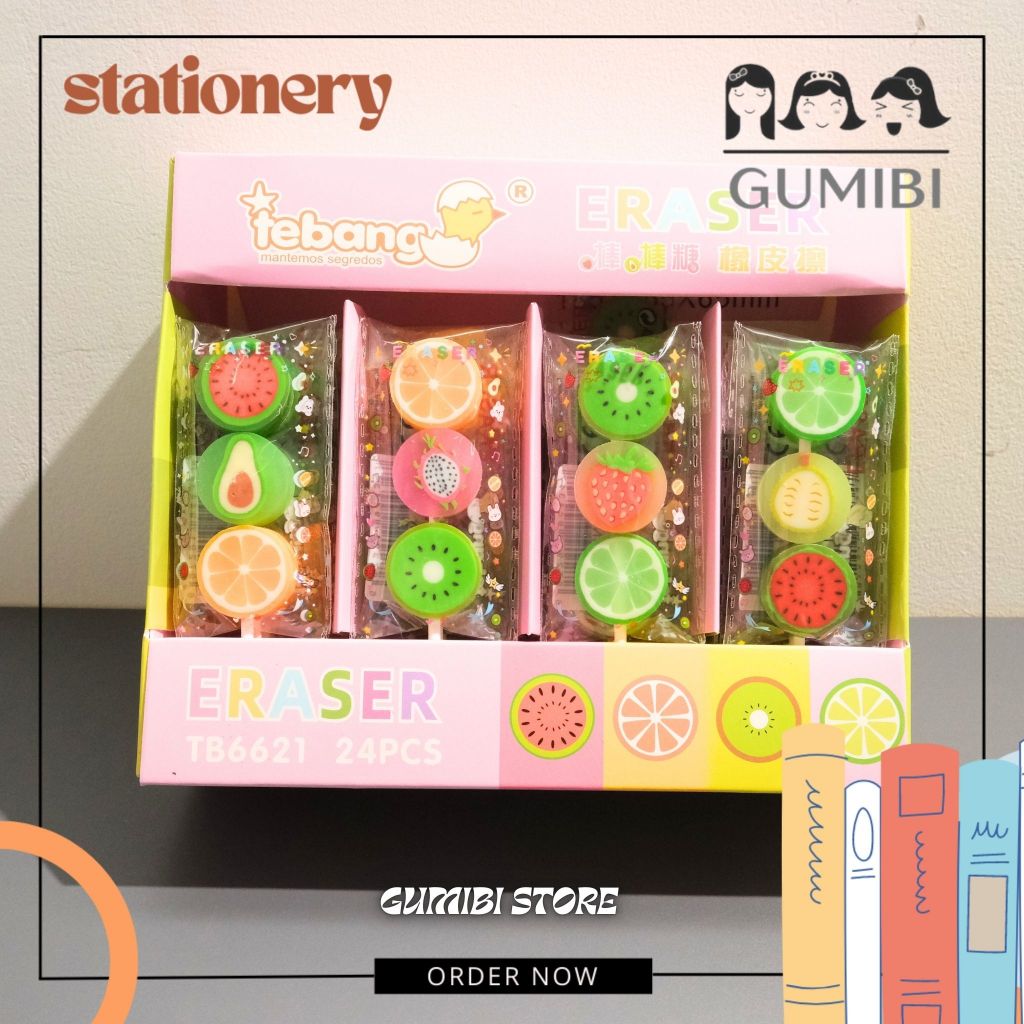 

PENGHAPUS TANGHULU BUAH 1 SET ISI 3 PCS HAPUSAN MINI MOTIF BUAH ERASER PENGHAPUS PENSIL BULAT MOTIF FRUIT BUAH PENGHAPUS SATE BUAH TERMURAH GUMIBI STORE