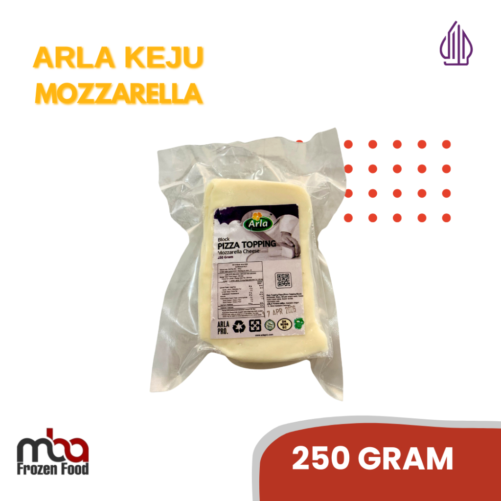 

Arla Mozzarella Cheese / Keju Mozzarella 250 Gram /Keju /Sauskeju /Cheese /Dressing /Salad /Bakaran /Topping /Mayonnaise /Cocolan /Saos /Bumbu /Masakan