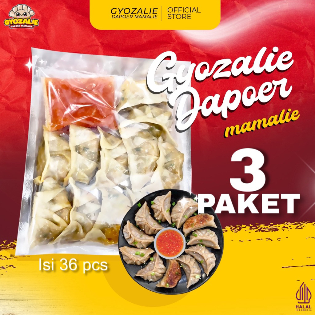 

3 PAKET Gyoza isi 36pcs free saus pedas Halal Homemade