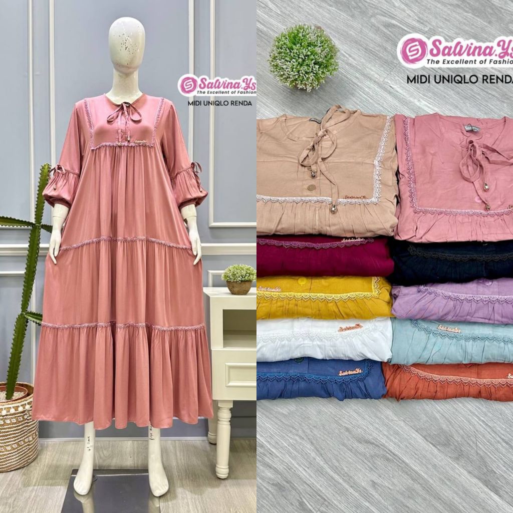 NEW,Midi Premium  SaLvina Bordir_Midi SaLvina UniqLo renda, Original SaLvina. ys