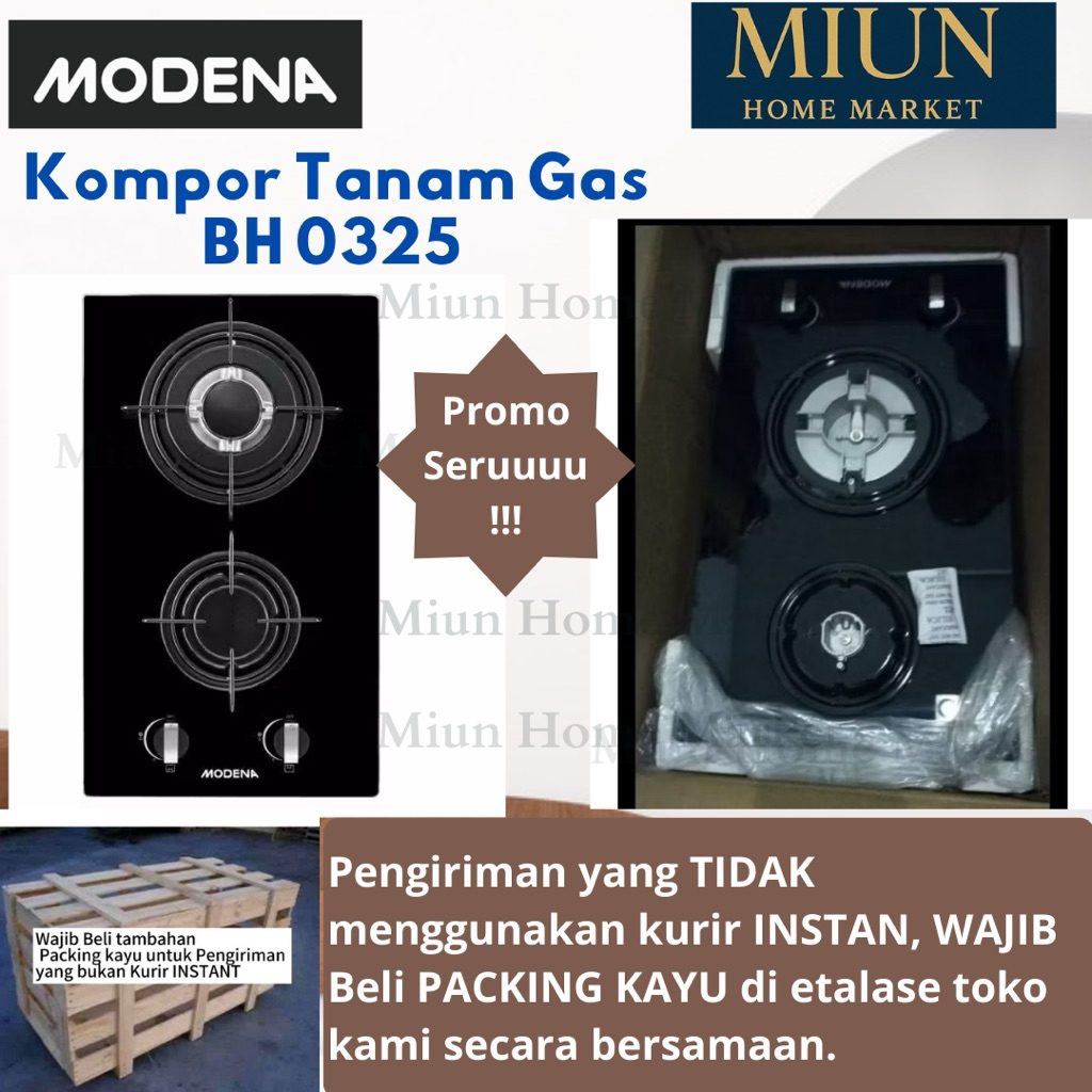 Promo Termurah Kompor Tanam Gas Modena BH 0325 / 2 tungku