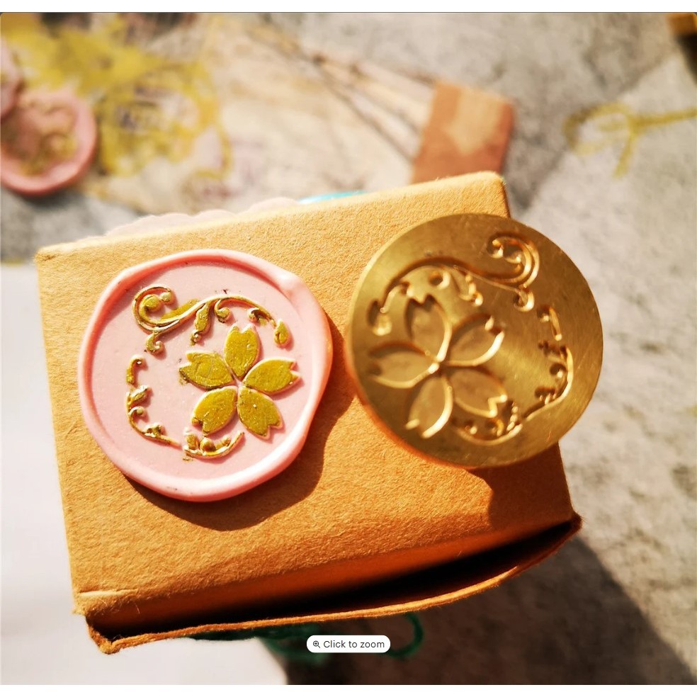 

Seal Wax stamp Sakura flower series - stempel lilin versi bunga sakura - cocok untuk scrapbook, undangan pernikahan, DIY wedding invitation - sealing wax