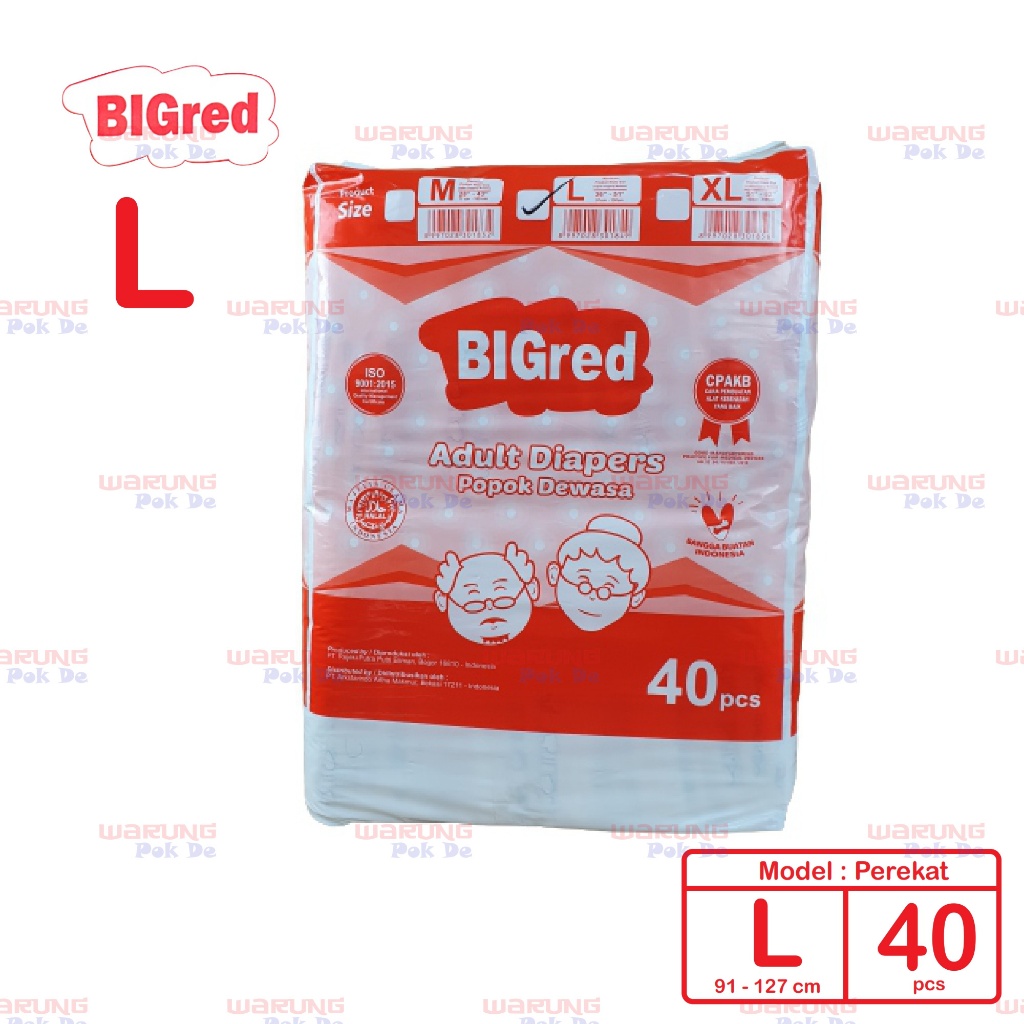 BIGred Popok Dewasa type Lem Perekat Adult Diapers L 40 pcs