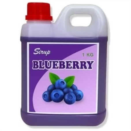 

100 % gula asli 1 kg sirup rasa blueberry
