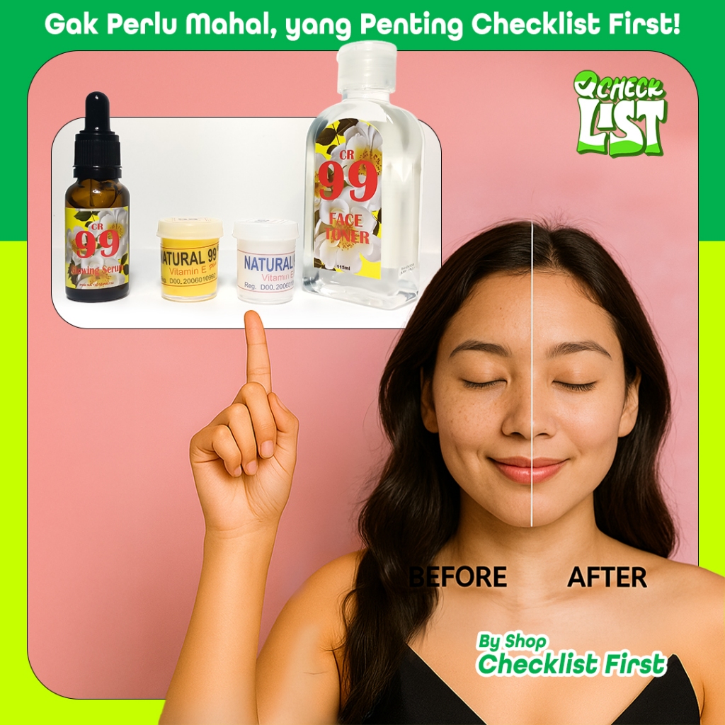 Paket 4in1 Cream CR 99 Original (Toner, Serum, Cream Siang/Malam) 100% Asli BPOM