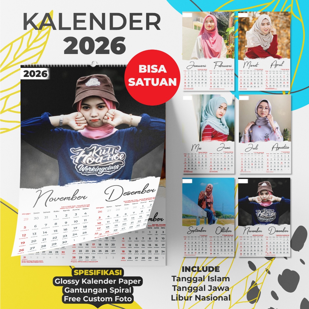 

Craftpedia Kalender 2026-2027 Kalender Dinding 7 Lembar Custom