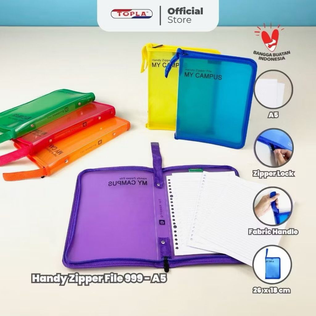 

TOPLA File Dokumen A5 Resleting Topla Handy Zipper 999 - Simpan Berkas dengan Aman