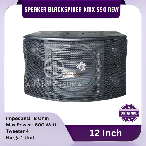SPEAKER PASIF KARAOKE 12 INCH TWEETER 4 BLACK SPIDER KMX 550 NEW BLACK SPIDER KMX550 HARGA 1 UNIT OR