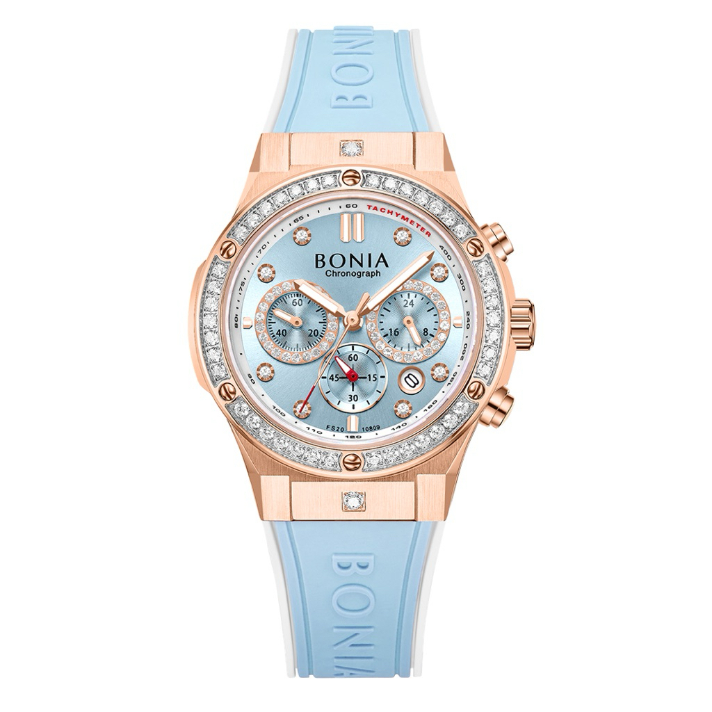 Bonia Women Chronograph Blue Silicone Strap Women Watch
