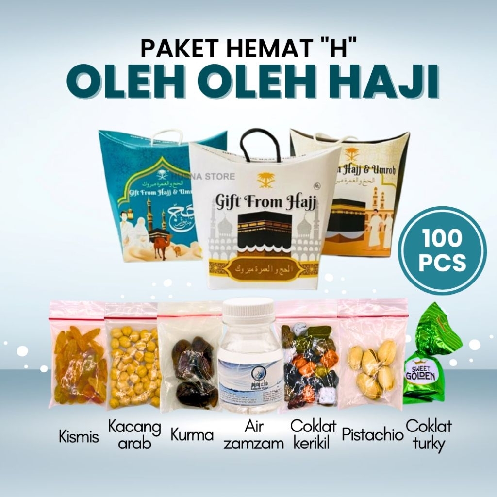 

Paket Hemat 100pcs Oleh-oleh Haji dan Umroh Paket H isi Air Zamzam dus tali