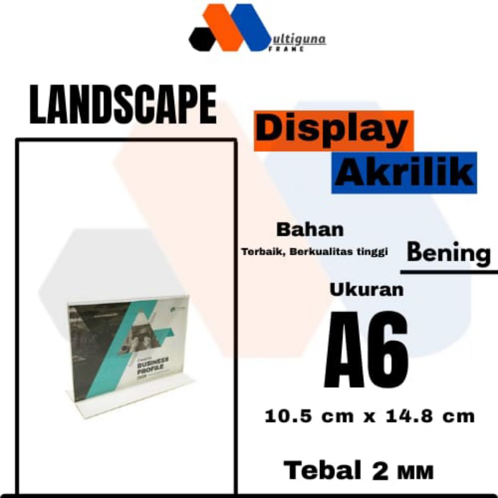 

Tempat Brosur Display Menu Landscape Akrilik Acrylic Menu Qris Ukuran A6 Tebal 2mm