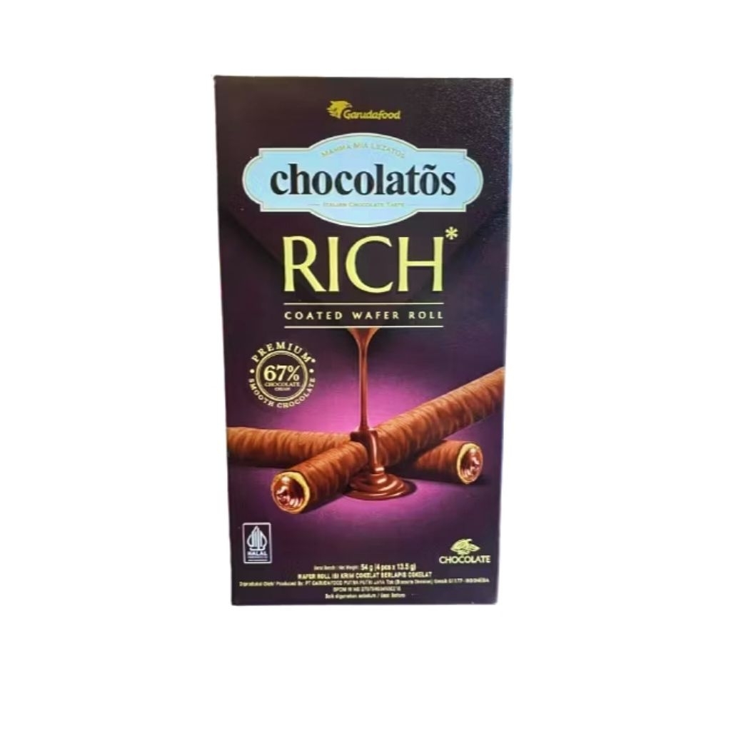 

Chocolatos Rich coated Waferl Roll coklat 54 gram